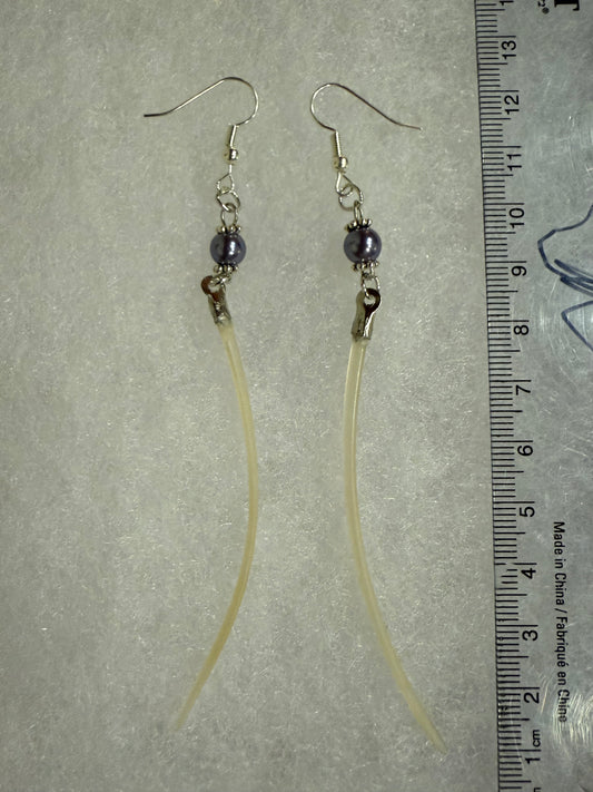 Walrus whiskers with purple beads